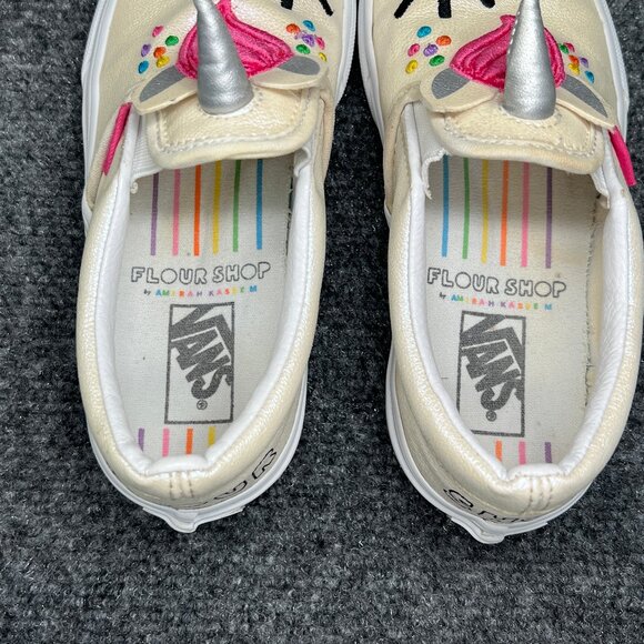 Vans Flour Shop Unicorn Sneakers Girls Sz 1 Colorful Slip On Athleitc Skate Shoe - Picture 9 of 12